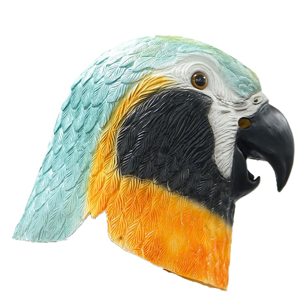 Mr.Fashion Creative parody of God beast latex mask - sand sculpture online celebrity live props - Halloween animal head cover (Parrot mask)