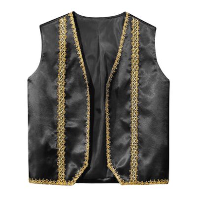 RUNQHUI Kids Medieval Steampunk Waistcoat Costume Boys Girls Halloween Cosplay Renaissance Vest Gothic Jackets Black 6 Years