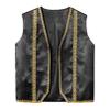 RUNQHUI Kids Medieval Steampunk Waistcoat Costume Boys Girls Halloween Cosplay Renaissance Vest Gothic Jackets Black 6 Years view 1