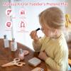 Smartwo 22 PCS Wooden Makeup Toy Set for Toddler Pretend Play,Wood Beauty Salon Toys Cute Wooden Makeup Kit with Realistic Accessories Gift for Girls 3 4 5 6 view 3