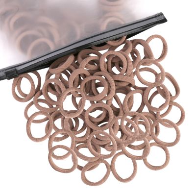 100 Pcs Baby Hair Ties, Cotton Hair Ties for Girls and Kids, Multicolor Small Seamless Hair Bands Elastic Ponytail Holders Kids Toddler Hair Tie toddler hair tie (Light Brown)