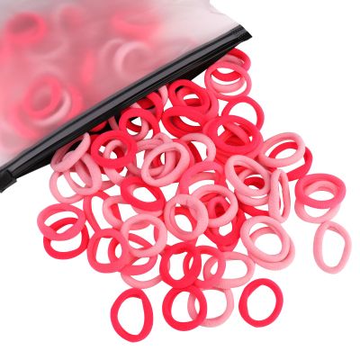 100 Pcs Baby Hair Ties, Cotton Hair Ties for Girls and Kids, Multicolor Small Seamless Hair Bands Elastic Ponytail Holders Kids Toddler Hair Tie toddler hair tie (Mixed Pink)