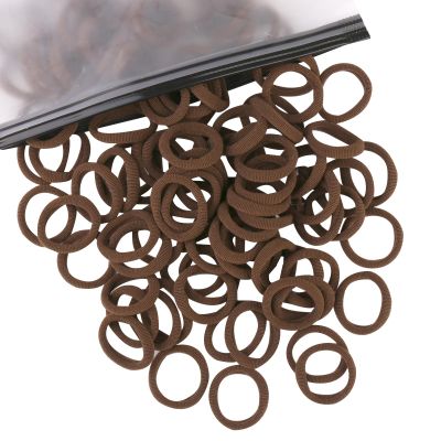 100 Pcs Baby Hair Ties, Cotton Hair Ties for Girls and Kids, Multicolor Small Seamless Hair Bands Elastic Ponytail Holders Kids Toddler Hair Tie toddler hair tie (Deep Brown)