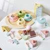 Wooden Tea Party Set for Little Girls, 34 PCS Wooden Tea Set for Toddlers 3-5, Pretend Play Kids Wood Tea Set Toy, Play Kitchen Accessories with Play Food, Improve Imagination view 1