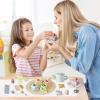 Wooden Tea Party Set for Little Girls, 34 PCS Wooden Tea Set for Toddlers 3-5, Pretend Play Kids Wood Tea Set Toy, Play Kitchen Accessories with Play Food, Improve Imagination view 4