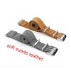 REFKIT Soft Suede Watchband Long Strap 20mm 22mm 24mm Genuine Leather Watch Belt Gray Blue Wrist Band Watch Accessoeies(Balck,24mm) view 4