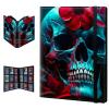 BPQOJB Trading Card Binder,9 Pocket Trading Cards Album Display Holder, 360 Cards Double Sided Pockets Card Holder Binder Sleeves Card Case for Standard Size Cards Sports Cards,Red Flower Skull view 1