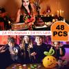 TOANWOD 48 PCS Halloween Party Favors Mini Fidget Pop Keychain: Halloween Toys Bulk Cheap - Trick or Treat Toys Non Candy - Goody Bag Stuffers for Kids Classroom School Prizes (24Keychains + 24Cards) view 2