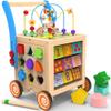 9-in-1 Wooden Activity Cube | Wooden Baby Walker, Sit-to-Stand Learning Walker Activity Center, Early Educational Push & Pull Toys for Baby Toddler Boys Girls, Height & Brake Adjustable view 1