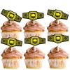 18pcs Gold Glitter Championship Ring Dessert Cupcake Topper Wrestling Belt Fitness Sports Theme Decor Supplies Men Boys Happy Birthday Anniversary Party Decorations view 1