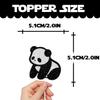 18pcs Dessert Cupcake Topper Animal Panda Theme Decor Supplies Baby Shower Boys Girls Happy Birthday Party Decorations Black White Glitter view 2
