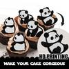 18pcs Dessert Cupcake Topper Animal Panda Theme Decor Supplies Baby Shower Boys Girls Happy Birthday Party Decorations Black White Glitter view 3