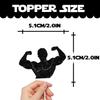 18pcs Black Glitter Muscle Men Dessert Cupcake Topper Gym Fitness Weight Lifting Sports Theme Decor Supplies Men Boys Happy Birthday Anniversary Party Decorations view 2