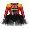 Agoky Girls Circus Ringmaster Halloween Dress Up Costume Vintage Tassel Tutu Dance Dress with Hat Magic Wand Gloves Outfits Red 8 Years view 3