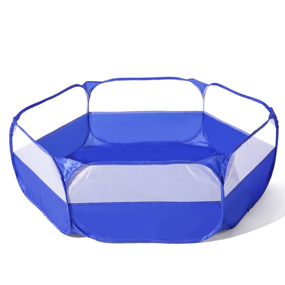 Foldable Ball Pit for Toddlers, Large Pop Up Ball Pits Kids Play Tent Crawl Playpen Ball Pool Playhouse Playpen with Storage Bag, for Boys Girls Dogs Cats Ferrets Indoor Outdoor, Blue