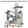 Replacement Parts for Fisher-Price Little People Figure Playset HCF61 - Inspired by Barbie Dreamhouse - Includes an Orange Table and 2 Yellow Chairs view 2