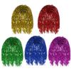 LUOZZY 5pcs Party Wigs Foil Tinsel Wigs Fancy Dress Shiny Metallic Short Wigs Colorful Headdress for 2024 New Year Carnival Costume Party Supplies view 1