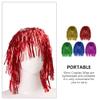 LUOZZY 5pcs Party Wigs Foil Tinsel Wigs Fancy Dress Shiny Metallic Short Wigs Colorful Headdress for 2024 New Year Carnival Costume Party Supplies view 3