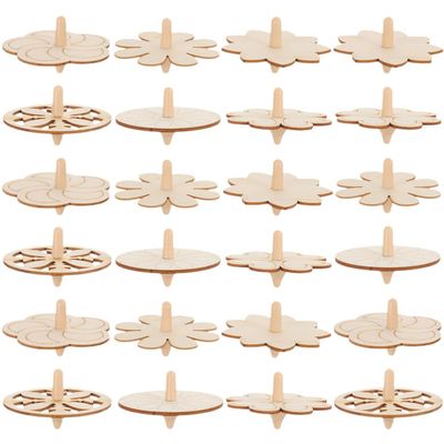 24pcs Wooden Spinning Top DIY Painting Children Toy Tops Toys Gyro s for Kids Child Gyro s Kids Unfinished Children Pressure Relief Accessory