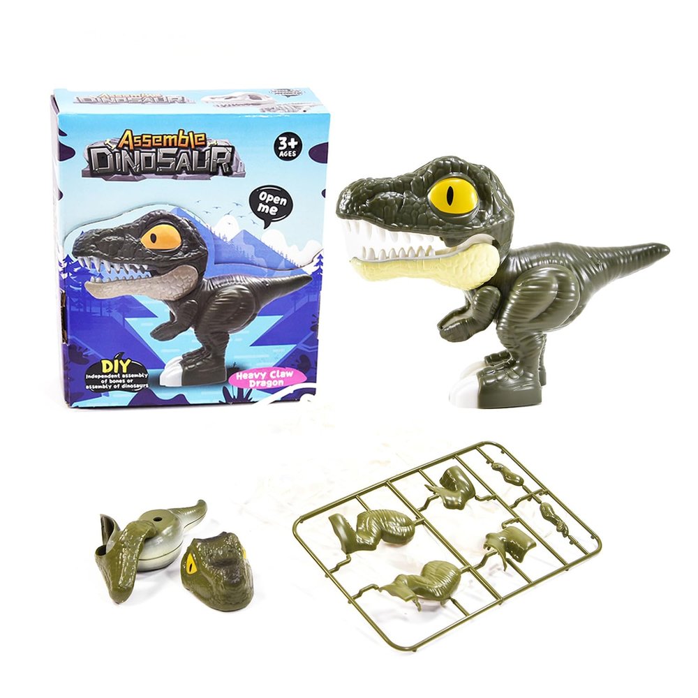 Kgler 90534 DIY Dinosaur T-Rex Green DIY Kit with Skeleton to Assemble
