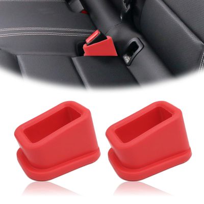 2Pcs Safety Belt Buckle Holder Booster Auto Safety Belt Guard Easy Access to The Buckles of Rear Seats Car Accessories - Friendly to Kids, and Passengers with Special Needs (red)