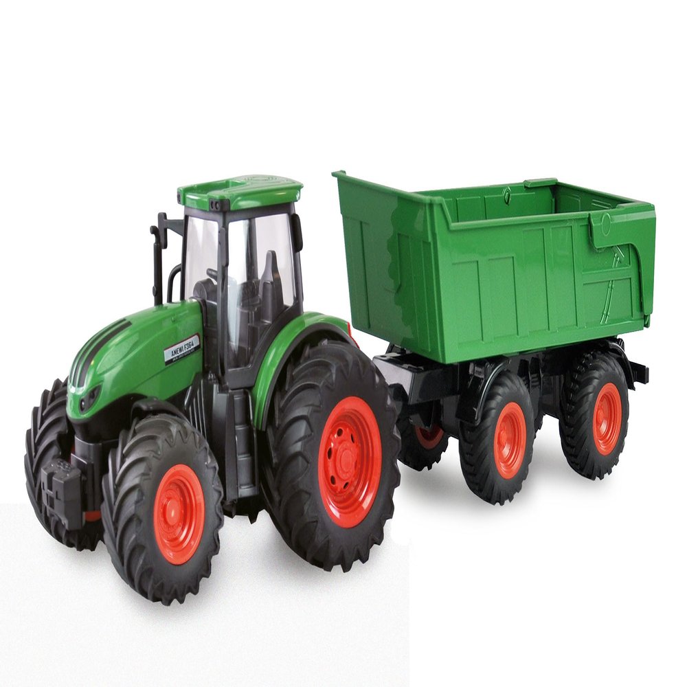 Amewi 22635 RC Tractor with Tipping Trailer, Light & Sound, 1:24 RTR Green
