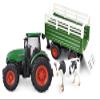 Amewi 22636 RC Tractor with Livestock Transporter, Sound & Light, with Cow as Accessories, 1:24 RTR Green view 2