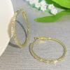 Rhinestone Hoop Earrings Large Cubic Zirconia Hoops for Women Wedding view 2