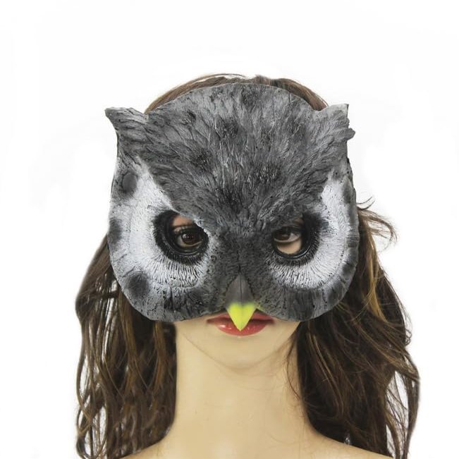 Clobeau Owl Mask Halloween Costume Mardi Gras Mask Cosplay Half Face Animal Furry Party Christmas Eye Cat Masks Easter Masquerade Masks