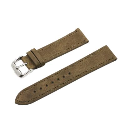 REFKIT Soft Leather Watch Strap 18mm 19mm 20mm 22mm Watch Band Retro Watchband(Age green,19mm)