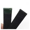 REFKIT Soft Leather Watch Strap 18mm 19mm 20mm 22mm Watch Band Retro Watchband(Blue orange,19mm) view 4