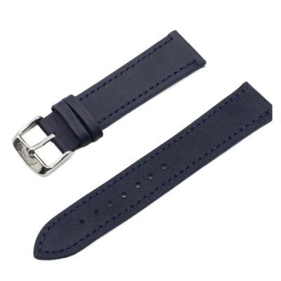 REFKIT Soft Leather Watch Strap 18mm 19mm 20mm 22mm Watch Band Retro Watchband(Dark blue,19mm)