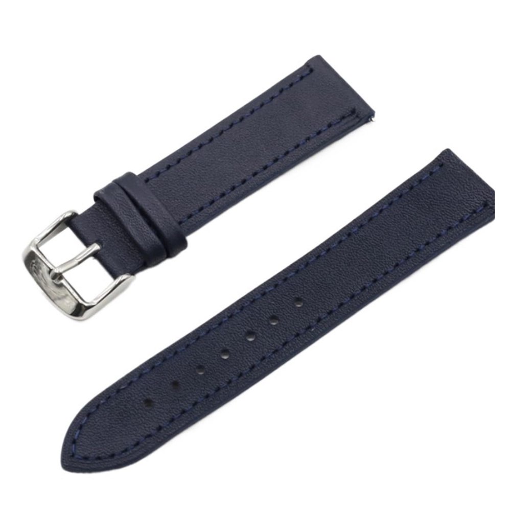 REFKIT Soft Leather Watch Strap 18mm 19mm 20mm 22mm Watch Band Retro Watchband(Dark blue,19mm)