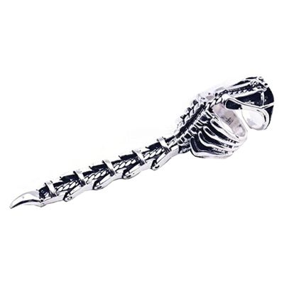 Ankexin Silver Scorpion Ring Gothic Joint Finger Ring Punk Rock Hinged Activity Rings Kids Halloween Cosplay Costume Accessory