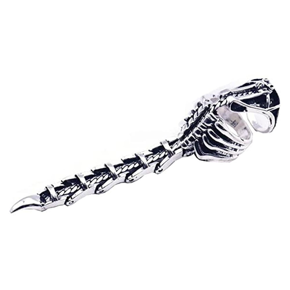 Ankexin Silver Scorpion Ring Gothic Joint Finger Ring Punk Rock Hinged Activity Rings Kids Halloween Cosplay Costume Accessory