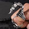 Ankexin Silver Scorpion Ring Gothic Joint Finger Ring Punk Rock Hinged Activity Rings Kids Halloween Cosplay Costume Accessory view 3