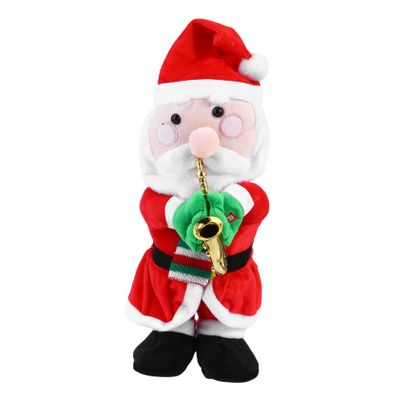 balacoo 1pc Santa Claus Saxophone Toy Christmas Singing and Dancing Doll Festive Decoration for Indoor Use Battery-Powered Christmas Plaything for Holiday Scene Layout