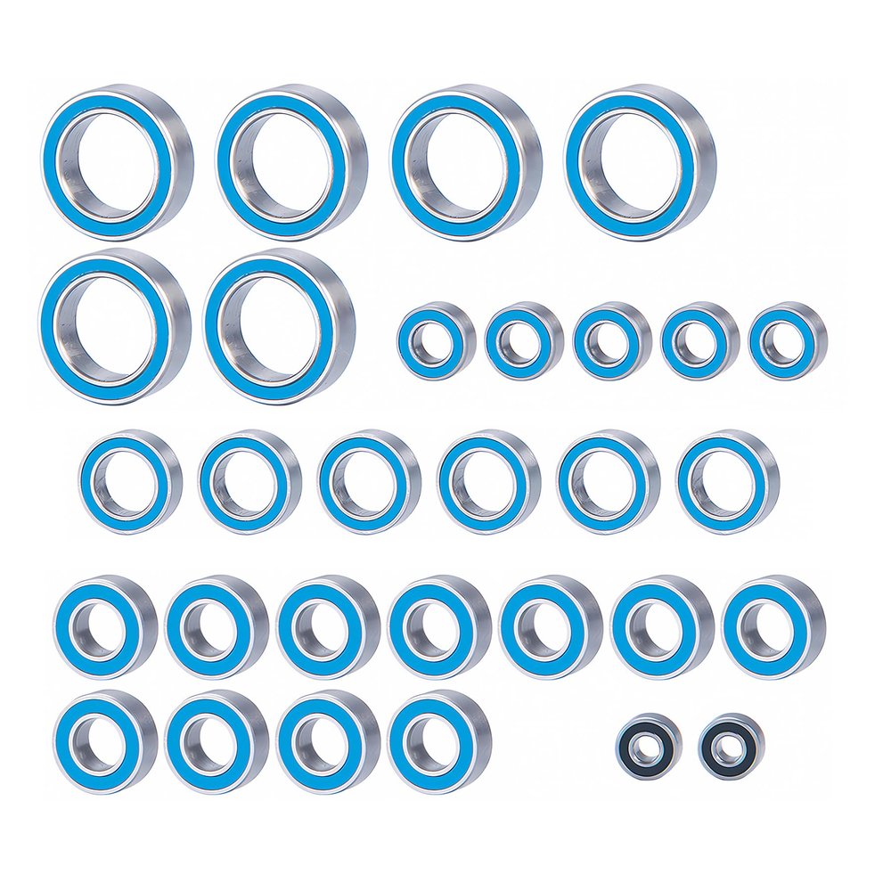 30Pcs UTB18 Metal Ball Bearings Kit, Rubber Sealed Axial Capra Wheel Bearings Set for 1/18 RC Crawler Unlimited Trail Buggy Upgrades