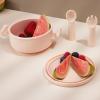 Dommy Butterfly Baby Feeding Set/Suction Bowl With Spoon&Fork|Feeding Supplies| Baby Led Weaning Supplies|Toddler Utensils|Self Feeding Eating Utensils,Pink view 3