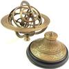 8" Nautical Brass Engraved Armillary Sphere Globe on Wooden Base Decorative Handmade by TSSI HANDICRAFT. view 2
