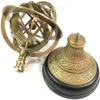 8" Nautical Brass Engraved Armillary Sphere Globe on Wooden Base Decorative Handmade by TSSI HANDICRAFT. view 3