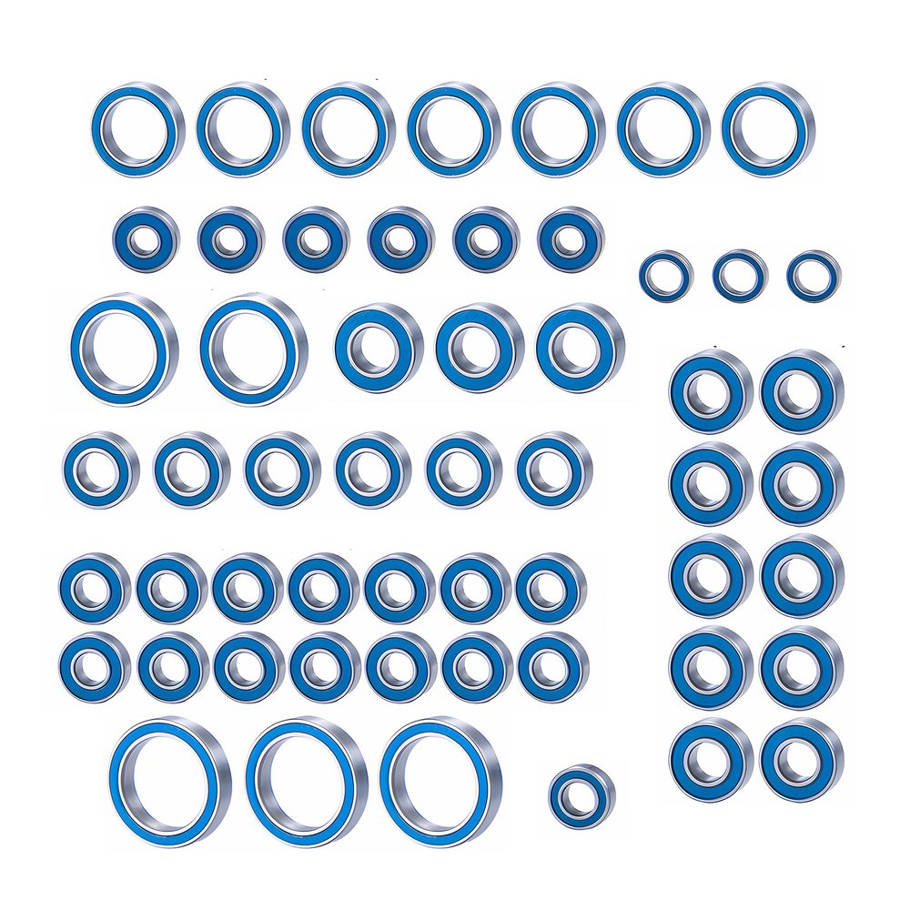 55Pcs TRX6 Metal Ball Bearings Kit, Rubber Sealed Wheel Bearings Set for 1/10 RC Crawler G63 6x6 Truck Upgrades