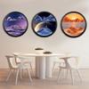 3D Dynamic Sand Art Liquid Motion, Round Glass,Moving Sand Art Picture Sandscapes In Motion Round Glass 3D Deep Sea Sandscape In Motion Display Flowing Sand Frame Relaxing Desktop Home Office ( Color view 3