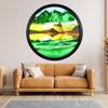 3D Dynamic Sand Art Liquid Motion, Round Glass,Moving Sand Art Picture Sandscapes In Motion Round Glass 3D Deep Sea Sandscape In Motion Display Flowing Sand Frame Relaxing Desktop Home Office ( Color view 1
