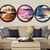 3D Dynamic Sand Art Liquid Motion, Round Glass,Moving Sand Art Picture Sandscapes In Motion Round Glass 3D Deep Sea Sandscape In Motion Display Flowing Sand Frame Relaxing Desktop Home Office ( Color view 3