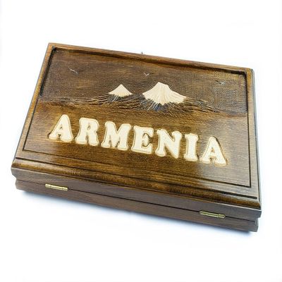 2 in 1 Armenian Backgammon Checkers Handmade Nardi High Detail Wooden Board Game Hand Crafted Nardy + Gift (23.6 inch (60 cm))