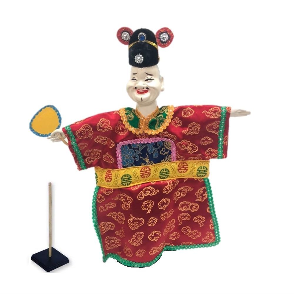 A-ONE Oriental Doll Clown Role Asian Doll Ornament, Low Official Position Chou Role Hand Glove Puppet for Souvenir Gifts Indoor Home Decoration SW14