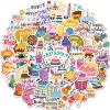 100Pcs Happy Birthday Stickers Pack - Waterproof Vinyl Birthday Party Stickers for Water Bottles, Laptops, Scrapbooking - Colorful Aesthetic Bday Party Decals, DIY Gift Wrapping & Decoration Supplies view 1