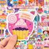 100Pcs Happy Birthday Stickers Pack - Waterproof Vinyl Birthday Party Stickers for Water Bottles, Laptops, Scrapbooking - Colorful Aesthetic Bday Party Decals, DIY Gift Wrapping & Decoration Supplies view 4