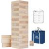 Megwoz Giant Tumble Tower Game - 57 Blocks New Zealand Pine Wooden Stacking Blocks for Kids & Adults, Up to 5FT Tall Indoor/Outdoor Family Games, Birthday Party Games Unique Gifts for for All Ages view 1